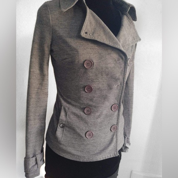 Wet Seal Gray Double-Breasted Pea Coat โ Size XS - Picture 6 of 9